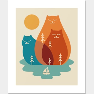 CATS MOUNTAINS SHAPE Posters and Art